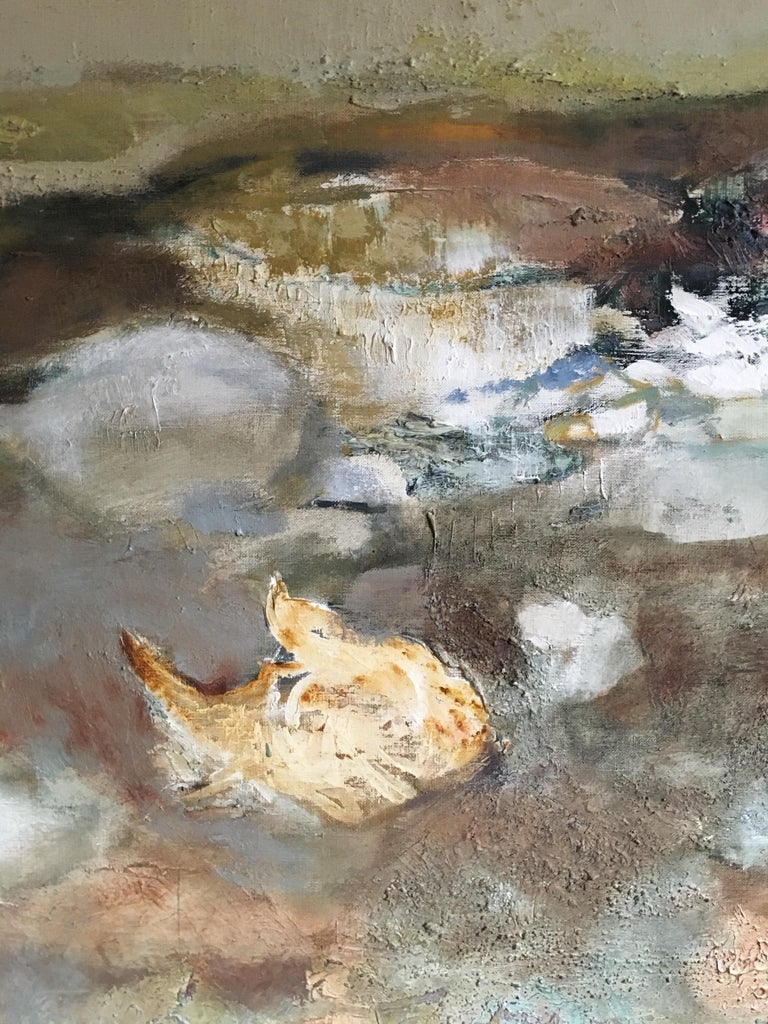 French Abstract Oil Painting Neutral Tones Jean Briant - Image 4