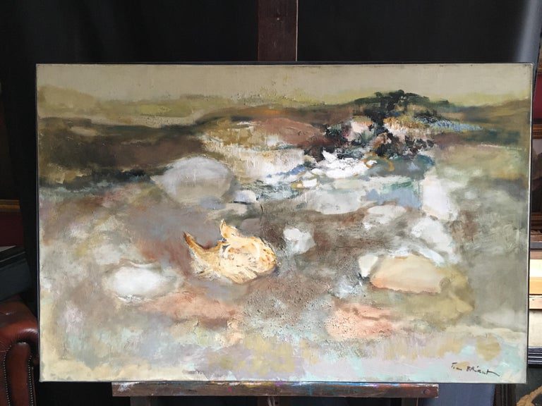 French Abstract Oil Painting Neutral Tones Jean Briant - Image 8