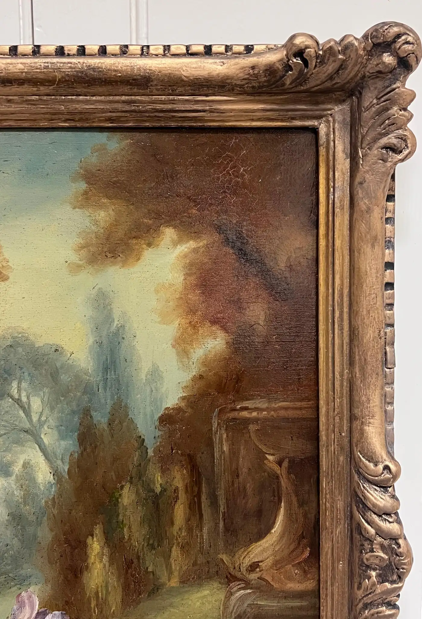 Huge Antique Classical French Still Life Floral Display Oil Painting Framed - Image 2
