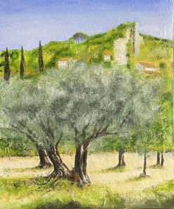 Louis del Bianco French Provence Olive Grove Landscape Oil Painting Summer