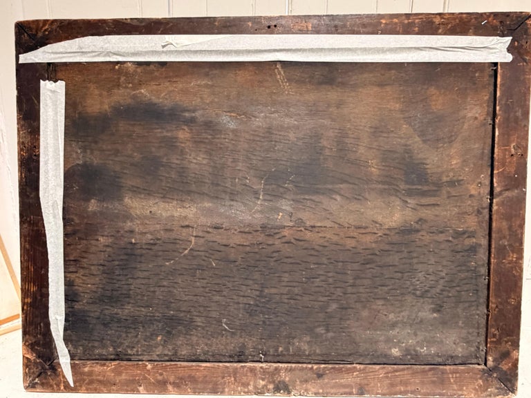 Large 17th Century Dutch Old Master Panel Shipping on Stormy Seas Rocky Coast - Image 16