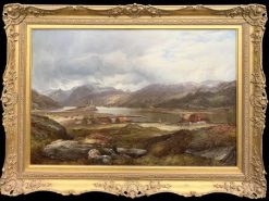 Loch Duich Ross-shire Antique Scottish Highland Landscape Castle Ruins & Cottage 1855