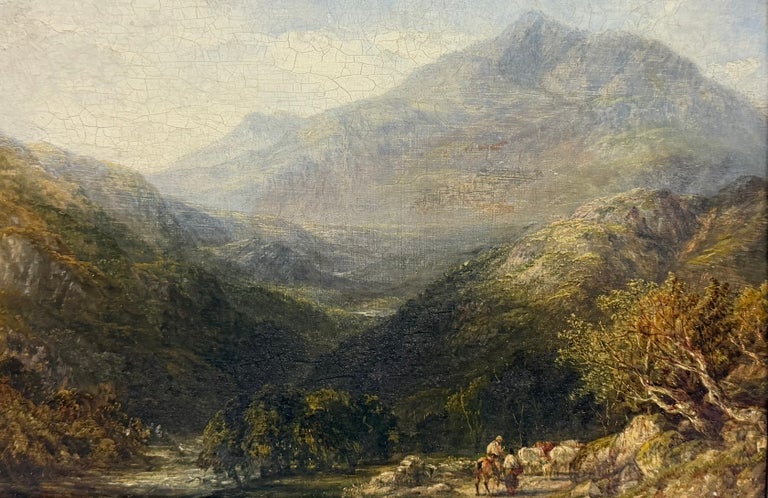 Moel Siabod North Wales Landscape with Figures and Animals on a Mountain Trail - Image 2