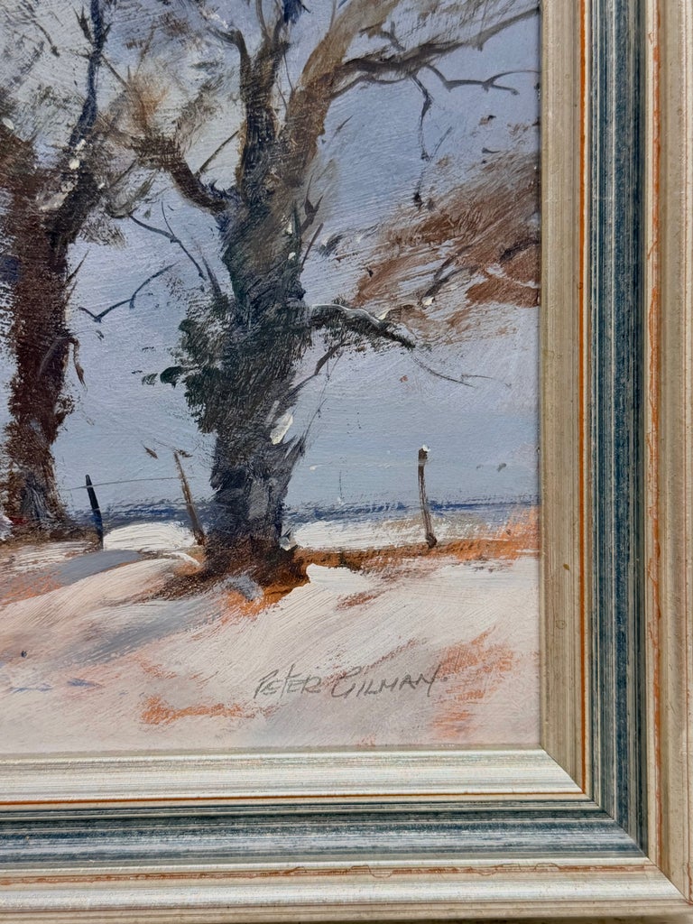 Snow Covered Norfolk Country Lane with Figures & Winter Trees English Landscape - Image 4