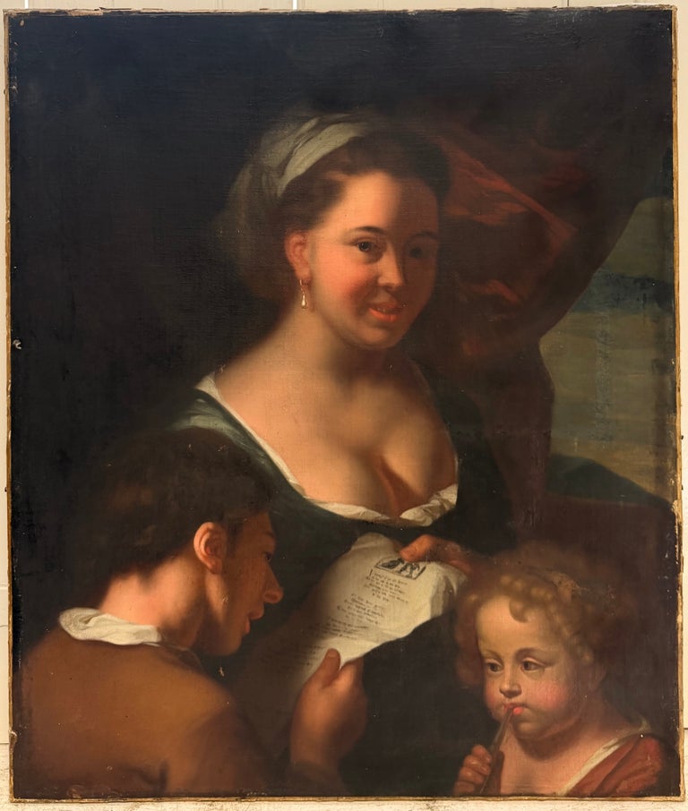 Fine 17th Century English Master Oil Painting Mother & Two Children Portrait - Image 2