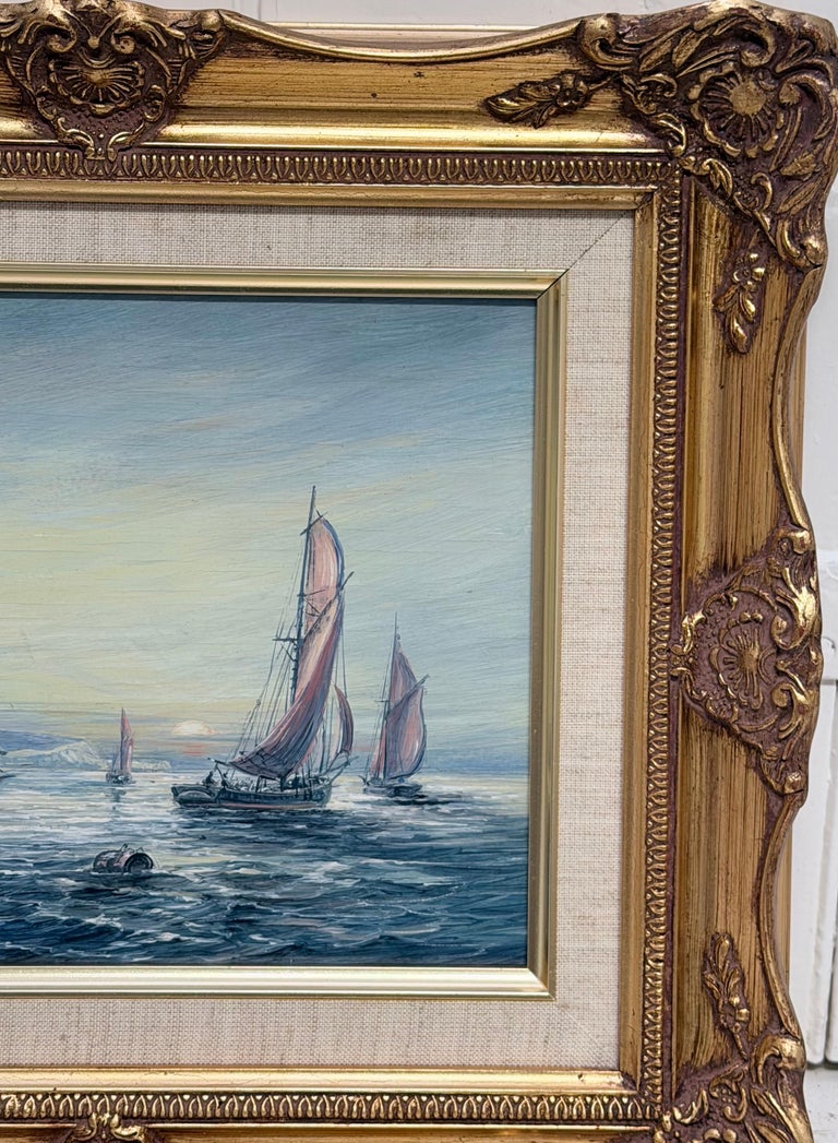 Fishing Vessels off Coast of Dover Fine British Marine Oil Painting Framed - Image 5