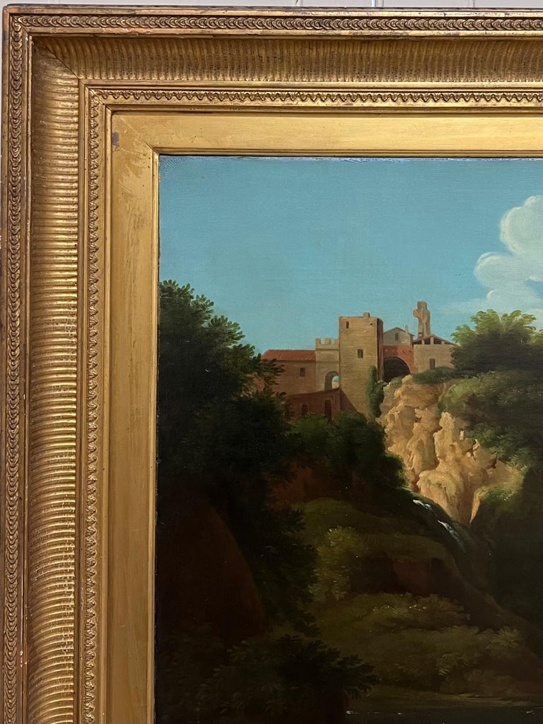 Fine 18th Century Italian Classical Huge Oil Painting Figures Animals Landscape - Image 6